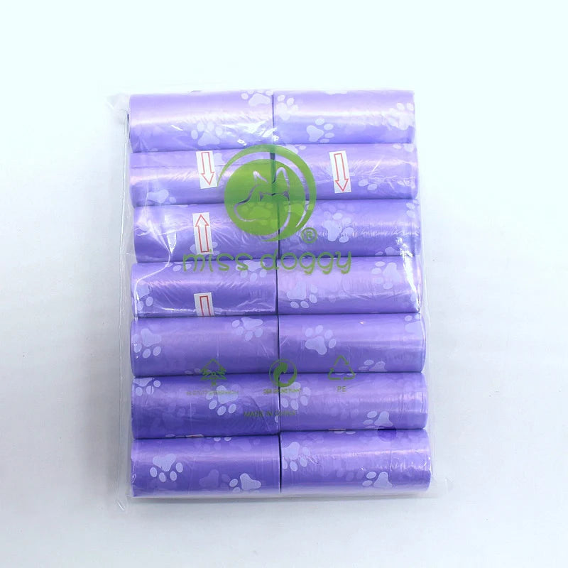 Paw Print Dog Poop Bags with Dispenser