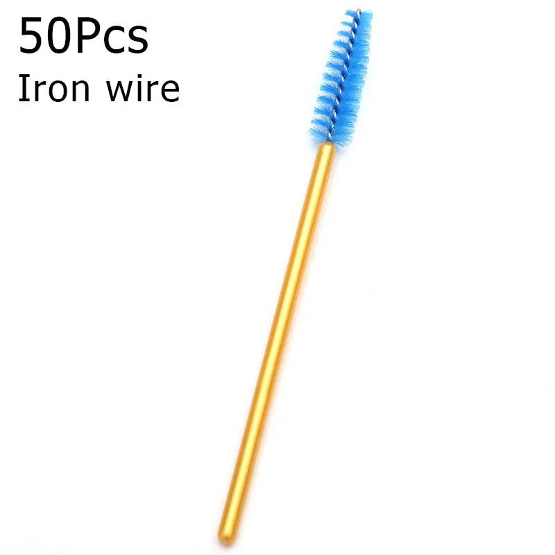 Disposable Eyelash Brushes (50-Pack) — Mascara Wand & Eyebrow Grooming Spoolies