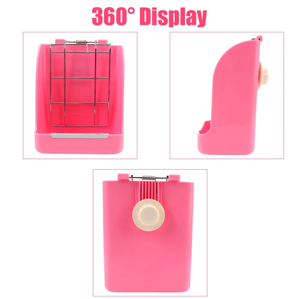 Étalage et distributeur de foin pour lapin rose avec fonction d'affichage à 360 degrés