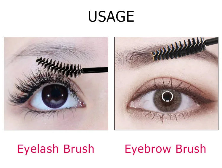 Disposable Eyelash Brushes (50-Pack) — Mascara Wand & Eyebrow Grooming Spoolies