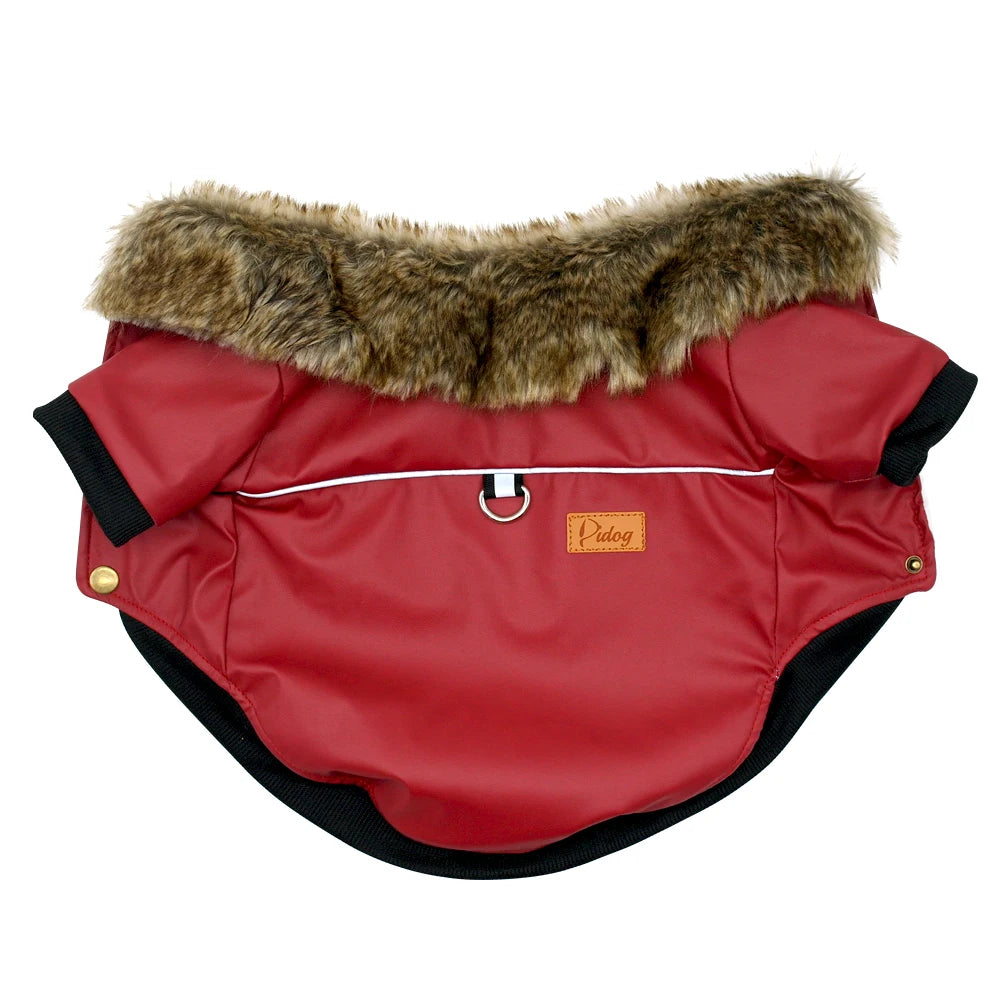 Classic PU Leather Dog Jacket for Small and Medium Breeds