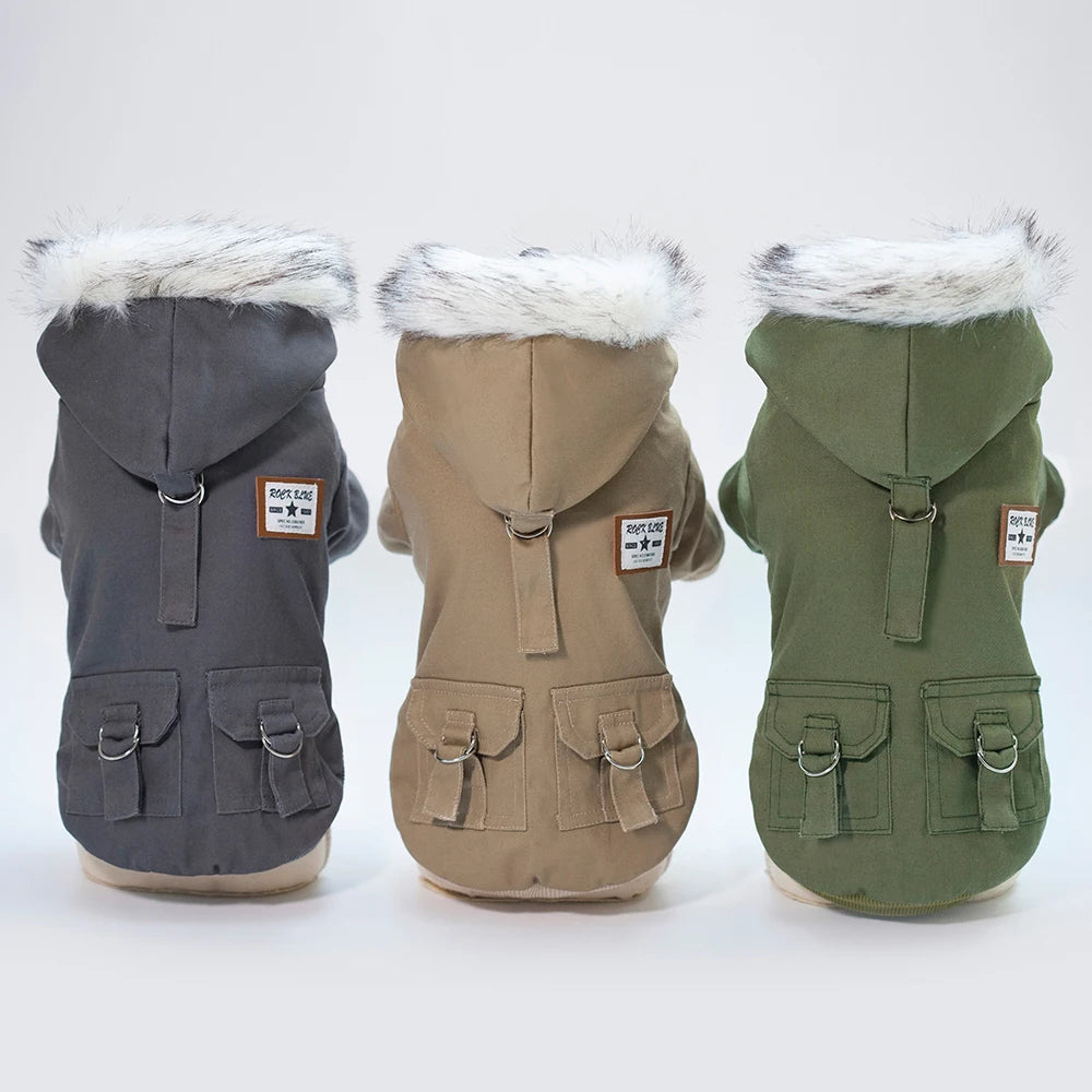 Classic PU Leather Dog Jacket for Small and Medium Breeds
