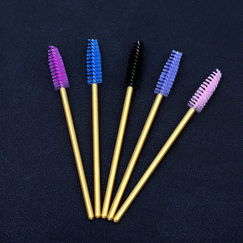 Disposable Eyelash Brushes (50-Pack) — Mascara Wand & Eyebrow Grooming Spoolies