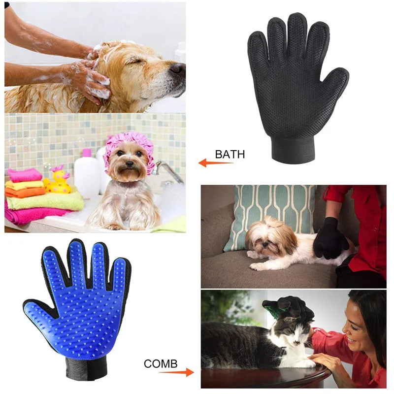 Gants de toilettage doux pour animaux