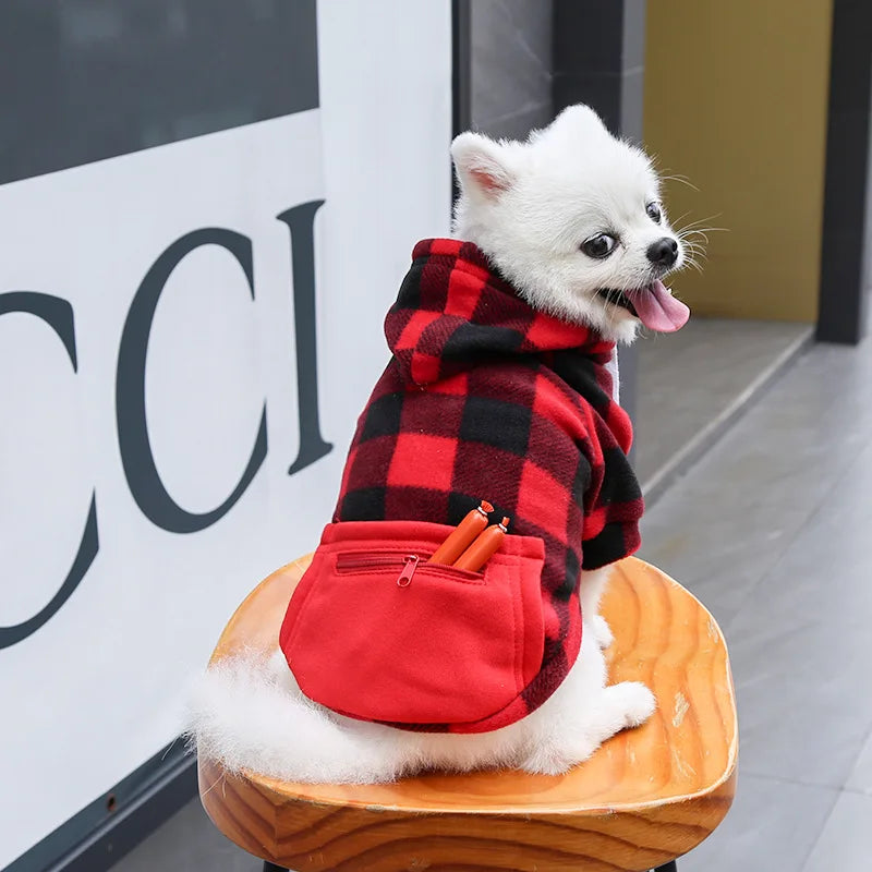 Abrigo de Fleece a Cuadros Reversible para Perro