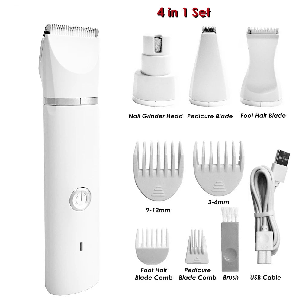Quiet Electric Pet Hair Trimmer and Nail Grinder