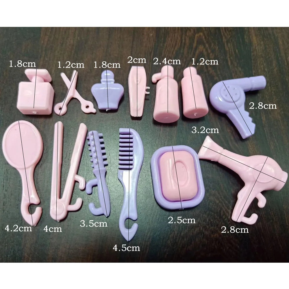 Miniature Bathroom Playset with Bathtub for Fashion Dolls