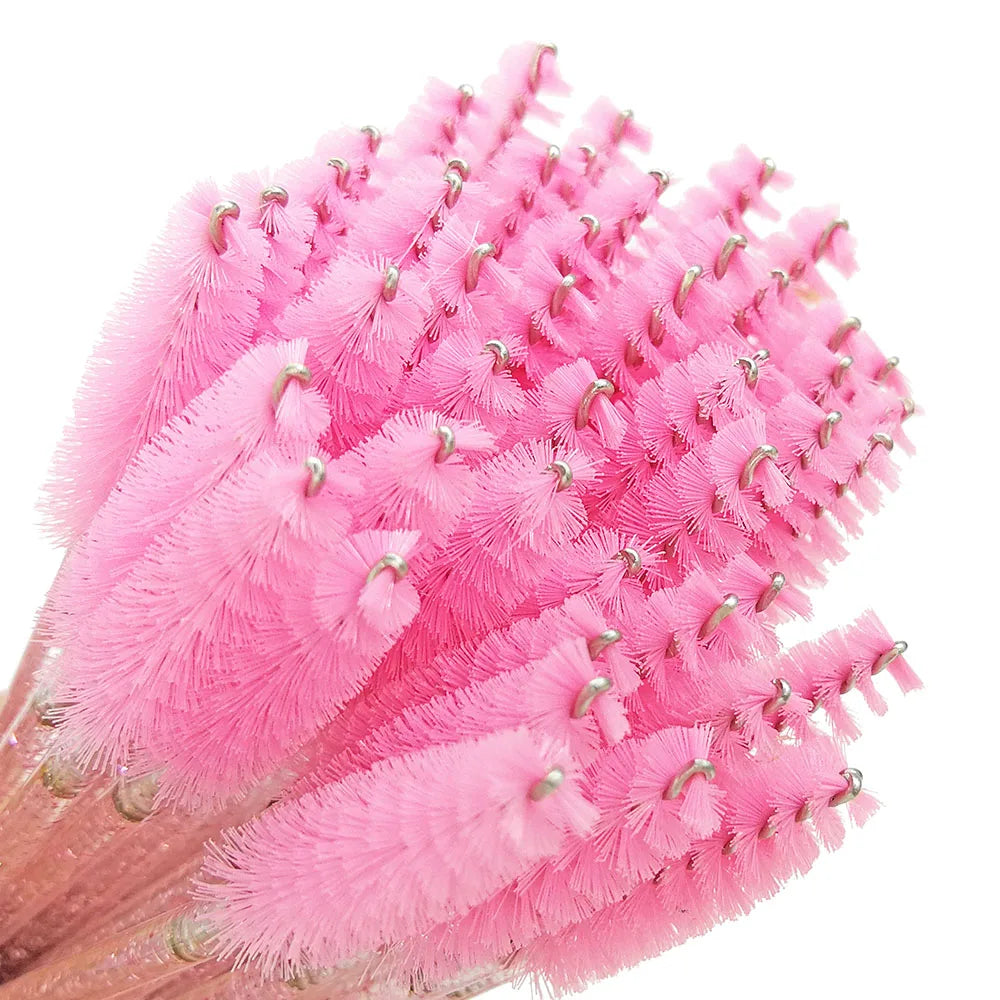 Disposable Eyelash Brushes (50-Pack) — Mascara Wand & Eyebrow Grooming Spoolies