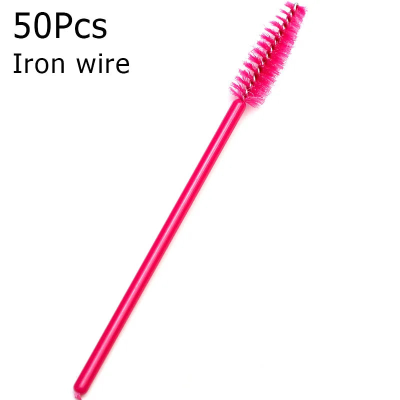Disposable Eyelash Brushes (50-Pack) — Mascara Wand & Eyebrow Grooming Spoolies