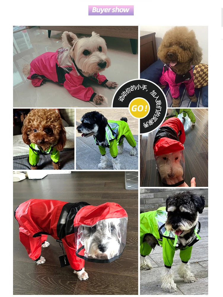 Impermeable para perros con estampado de cara divertida
