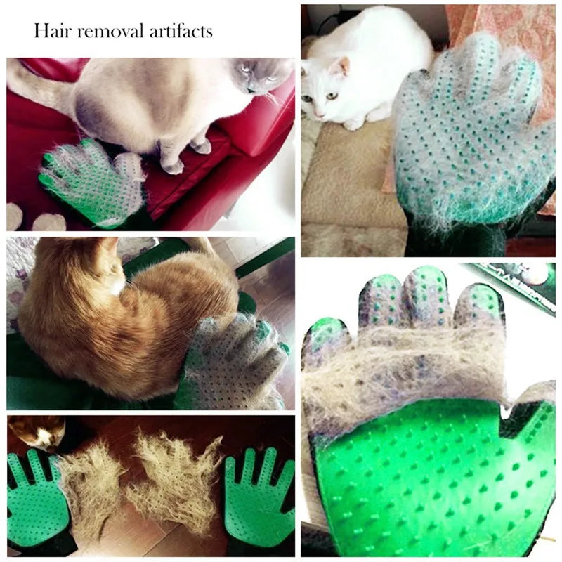 Gants de toilettage doux pour animaux
