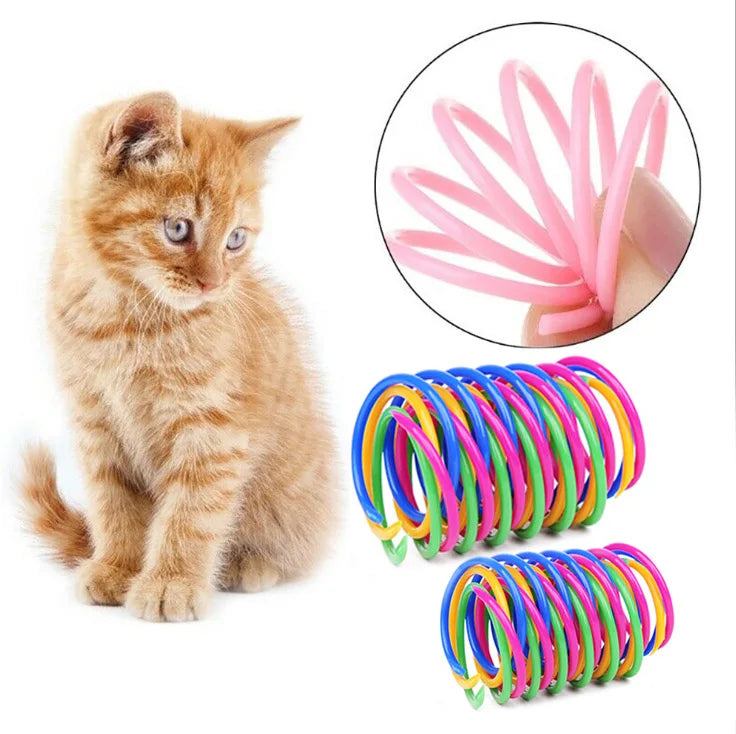 Colorful Coil Spring Cat Toys – Interactive Bouncy Play Set