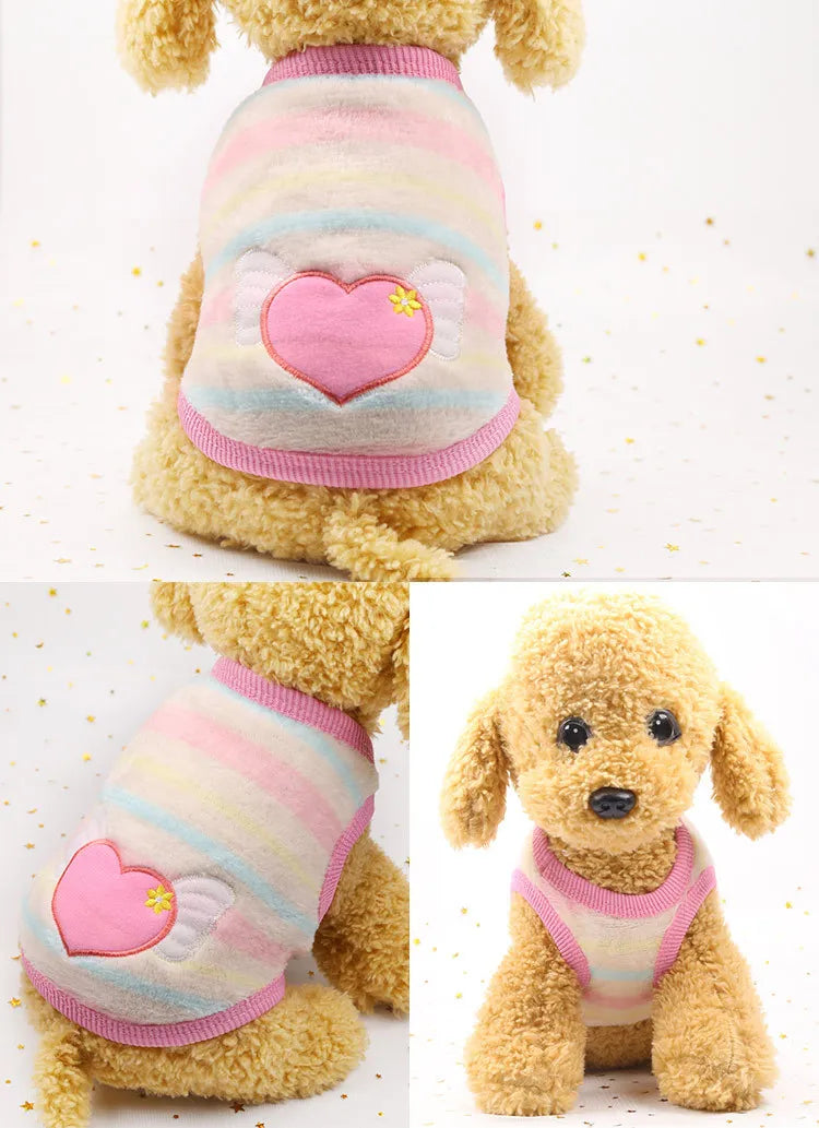 Cozy Flannel Dog Vest for Small Pets