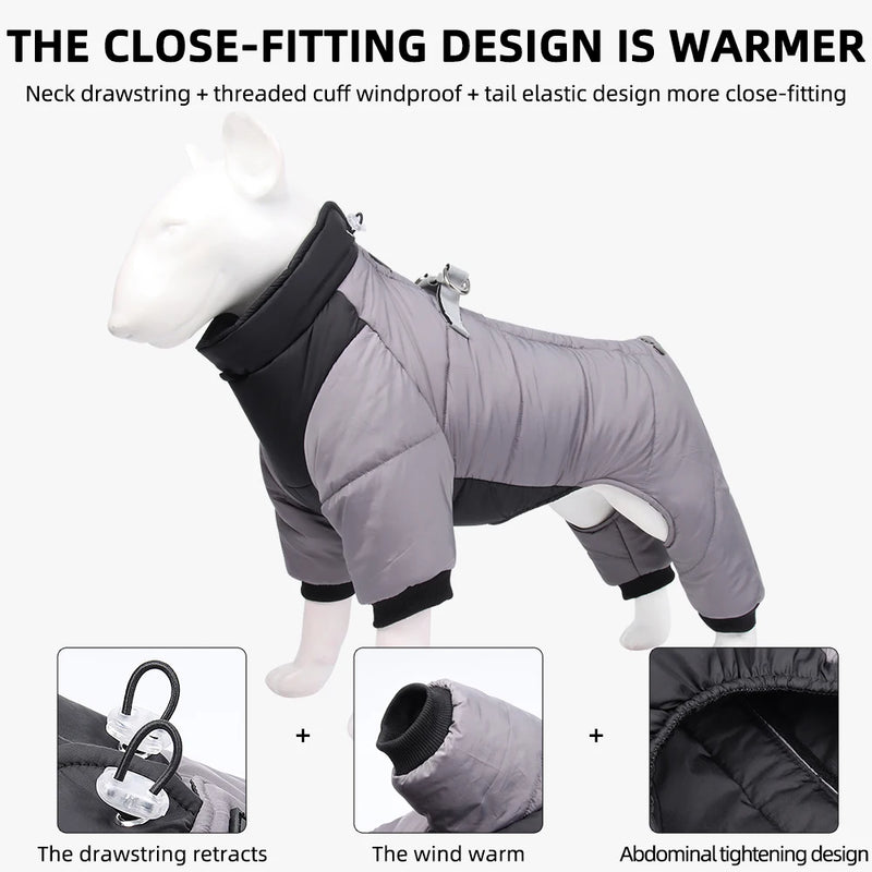 Winter Warm Thick Dog Jacket Waterproof Coat for Small to Large Dogs