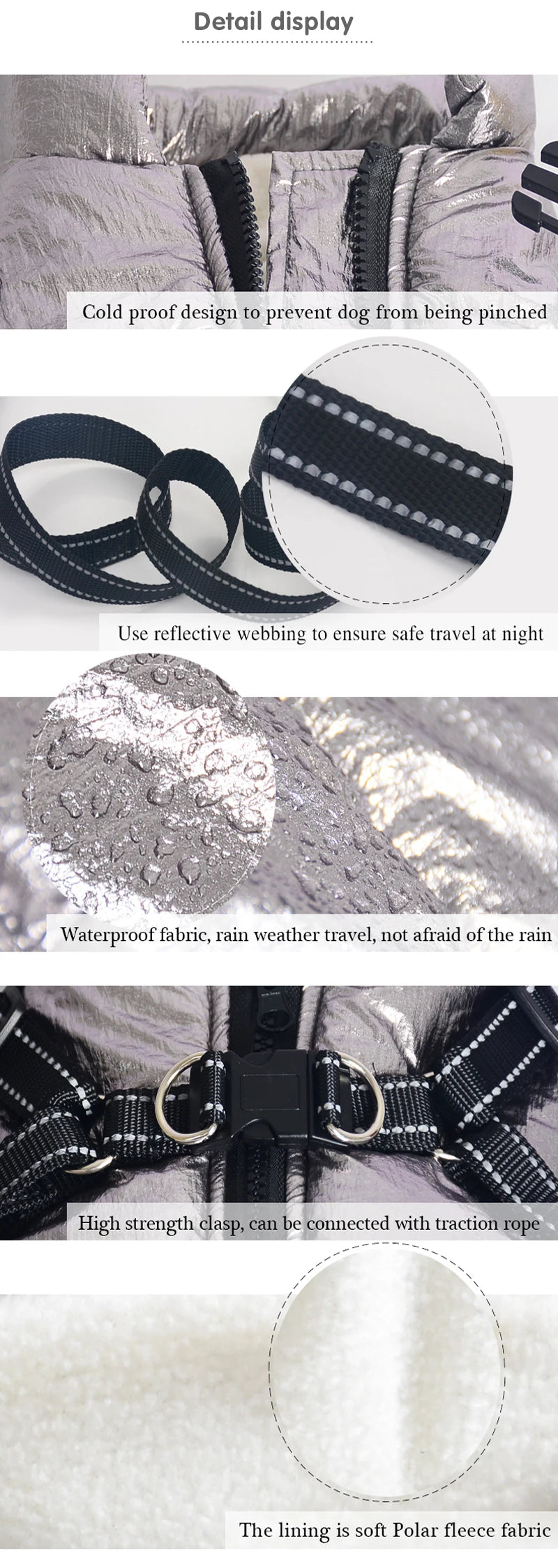 Winter Waterproof Dog Harness Jacket for Large Breeds