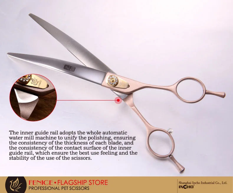 Professional 3-Piece Dog Grooming Scissors Set — Straight, Thinning & Curved
