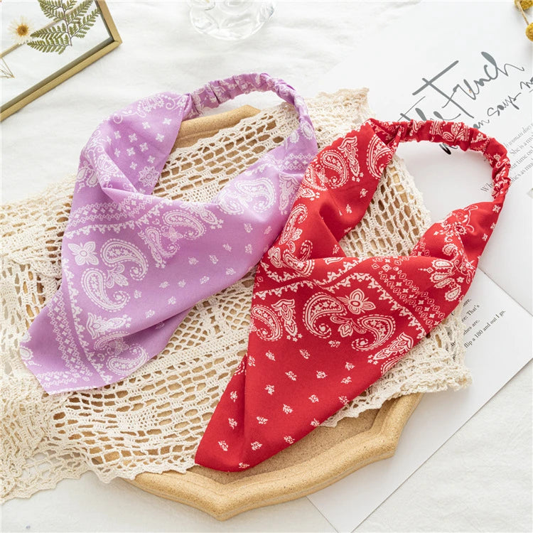 Bohemian Paisley Print Triangle Head Scarf