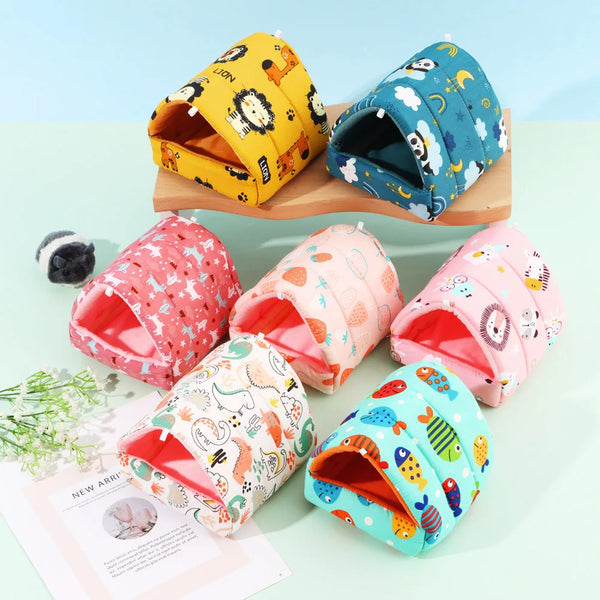 Winter Cute Cartoon Small Pet Nest Bed for Small Animals