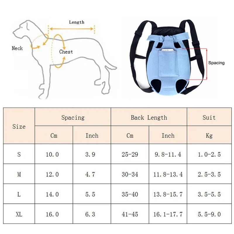 Mochila Transportadora de Mezclilla para Mascotas