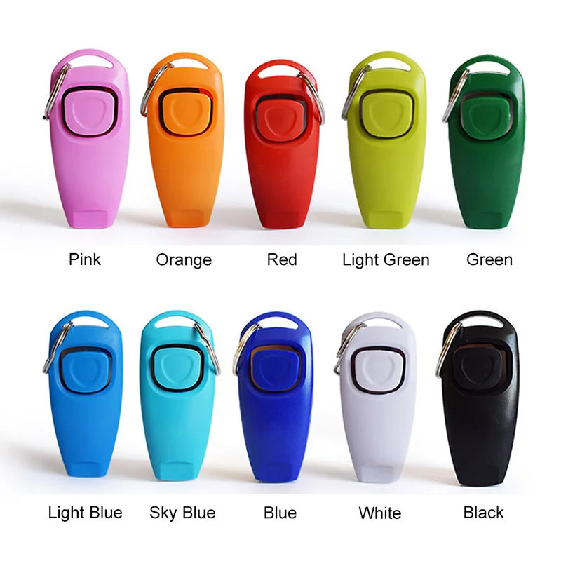2 in 1 Dog Training Clicker and Whistle with Wrist Strap