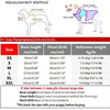 Diagram showing measurement methods for sizing a denim jacket for small dogs and cats, including back length and chest girth