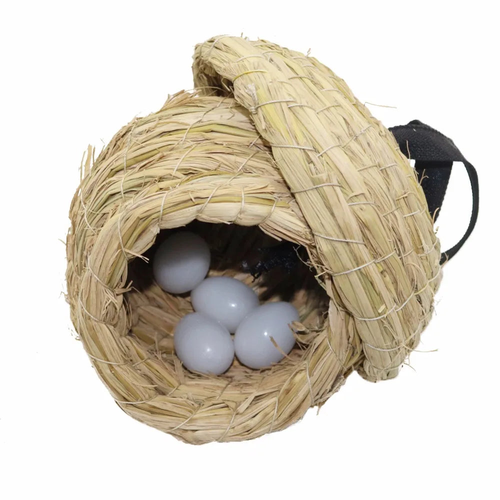 Handwoven Straw Hanging Bird Nest House