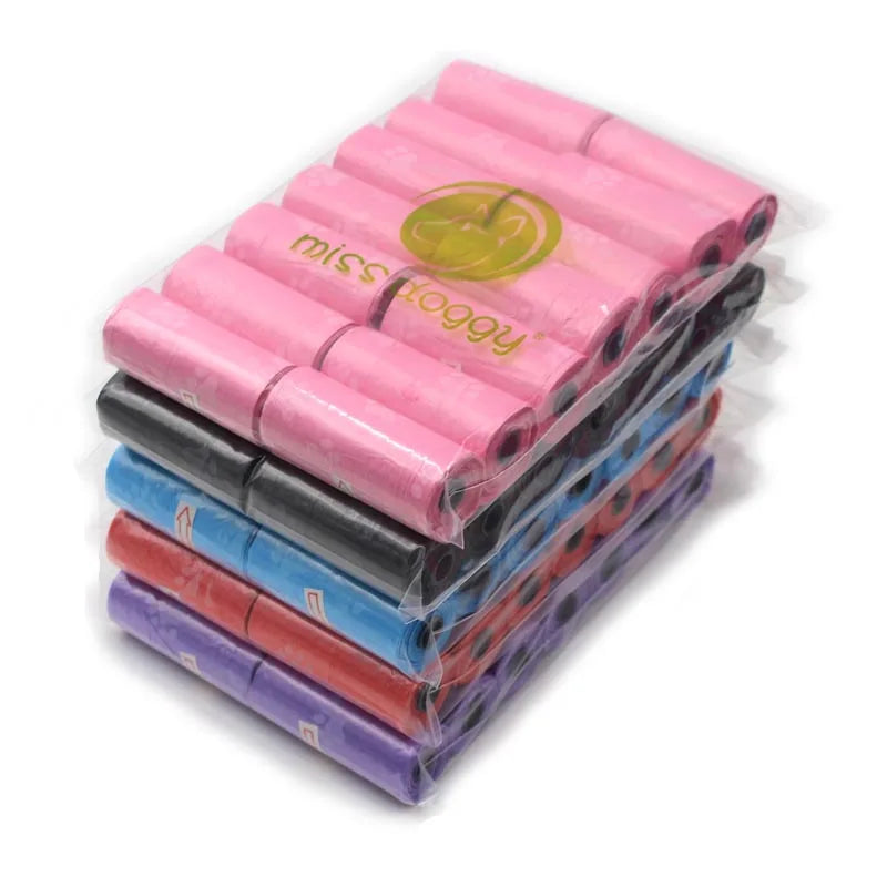Paw Print Dog Poop Bags with Dispenser