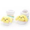A pair of cute yellow animal cartoon baby socks for toddlers.