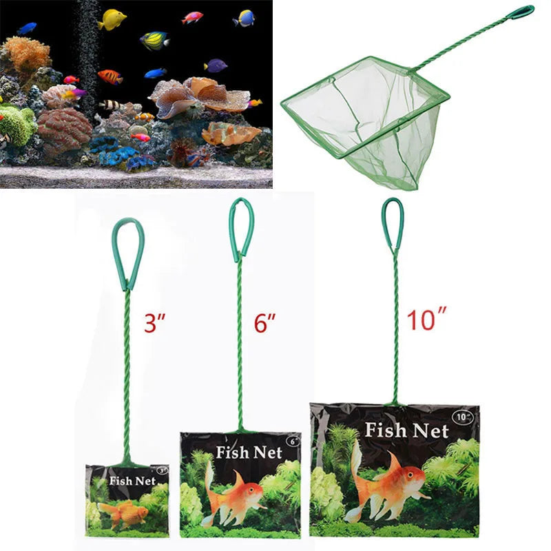 Portable Fish Net with Long Handle for Aquariums