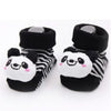 Pair of black and white striped animal cartoon baby socks for toddlers