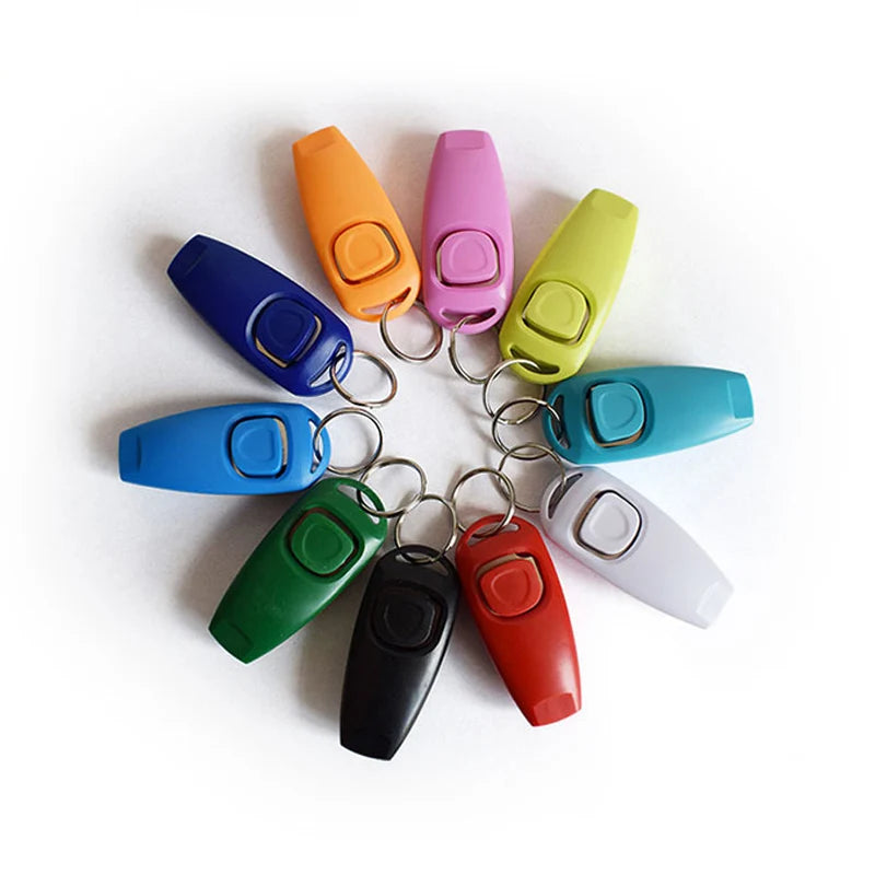 2 in 1 Dog Training Clicker and Whistle with Wrist Strap