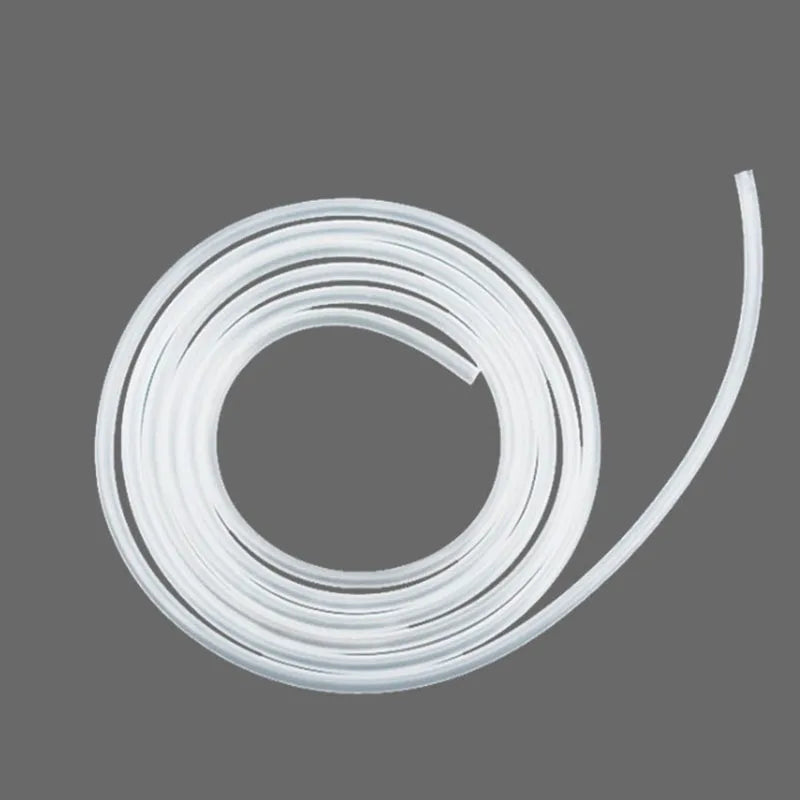 A coil of clear silicone tubing used for aquarium air stones.