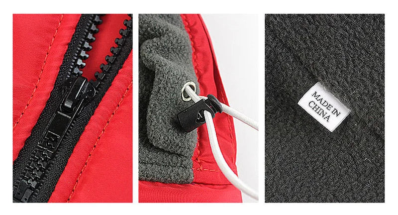 Waterproof Large Dog Coat with Padded Fleece Reflective Jacket