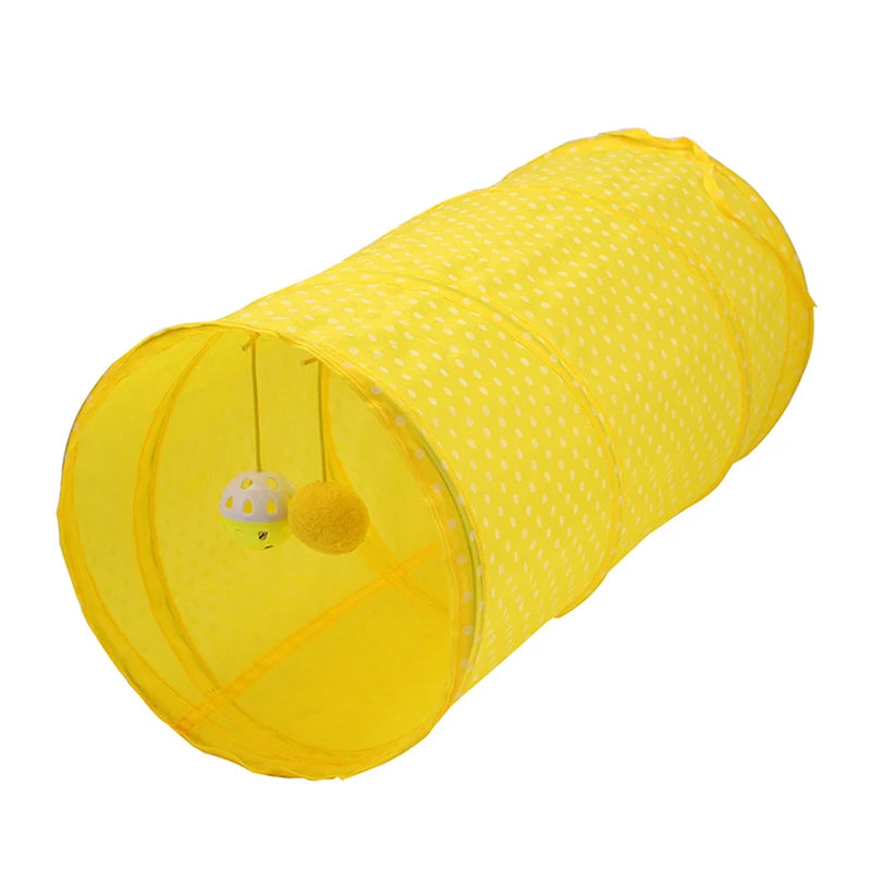 Foldable Cat Tunnel Toy with Ball