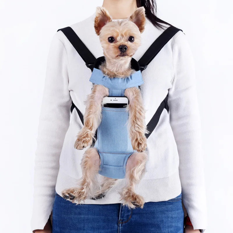 Mochila Transportadora de Mezclilla para Mascotas