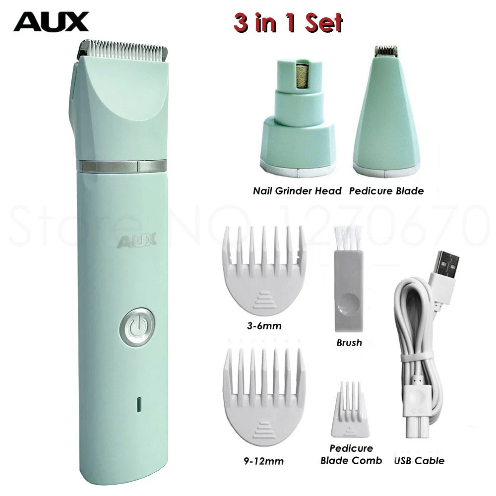 Quiet Electric Pet Hair Trimmer and Nail Grinder