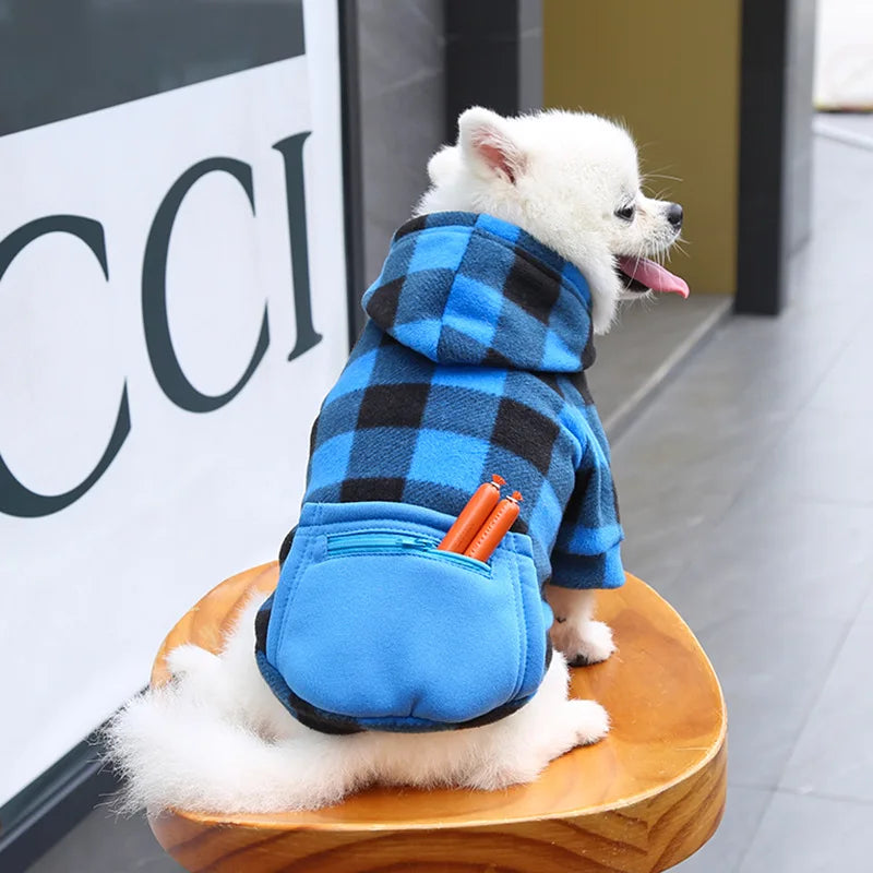 Abrigo de Fleece a Cuadros Reversible para Perro