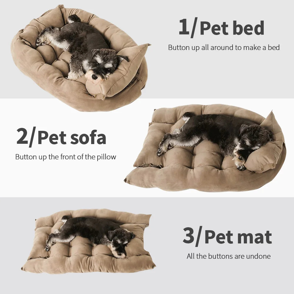 Cozy Cotton Pet Sofa Bed for Dogs and Cats
