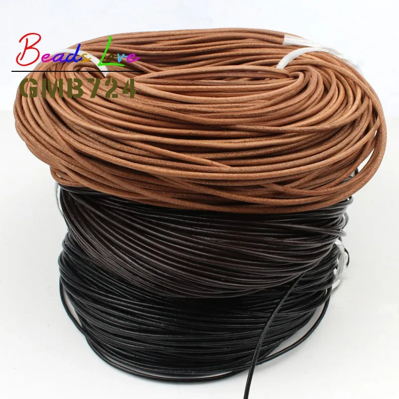 Genuine Leather Cord for Jewelry Making – 5m Spool