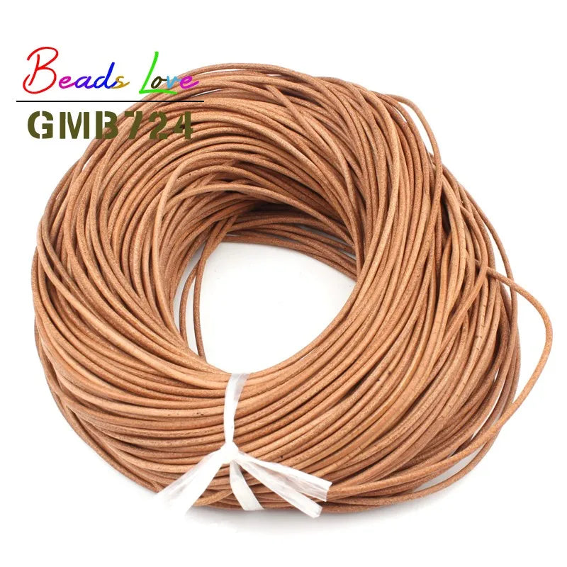 Genuine Leather Cord for Jewelry Making – 5m Spool