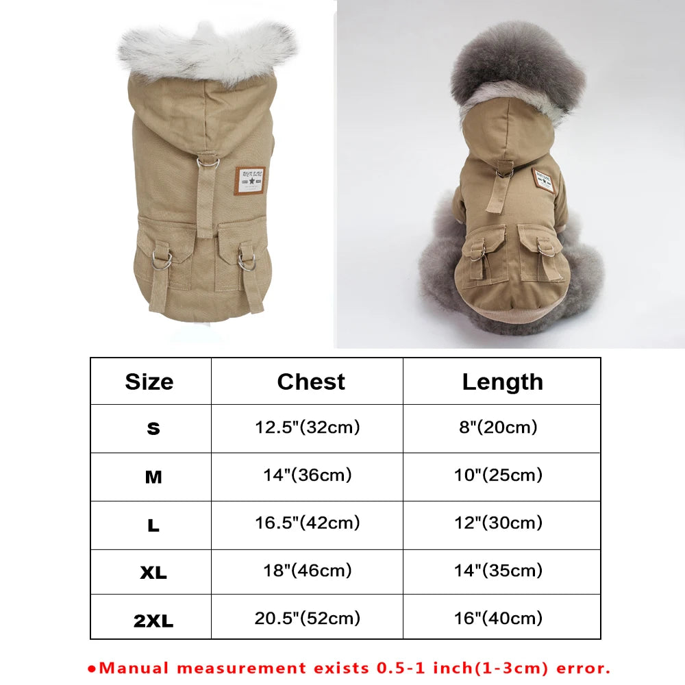 Classic PU Leather Dog Jacket for Small and Medium Breeds