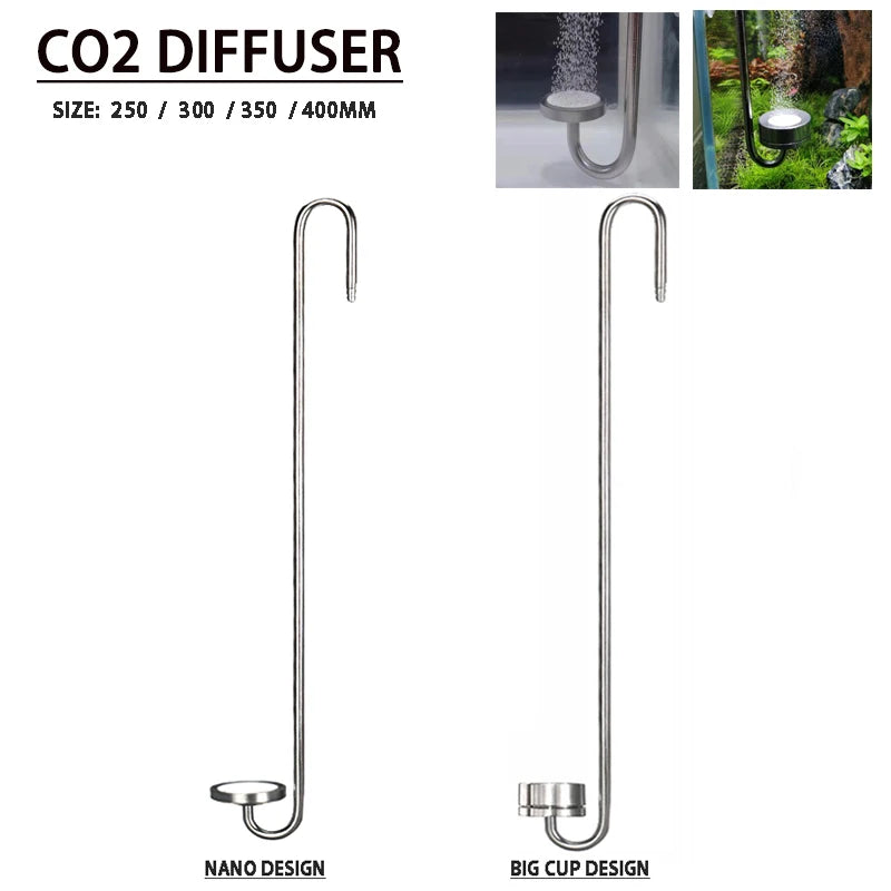 Diffuseur CO2 pour aquarium en acier inoxydable avec disque céramique