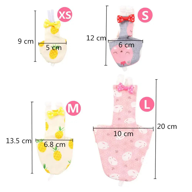 Couch-culotte Réversible pour Perruche avec Nœud Papillon