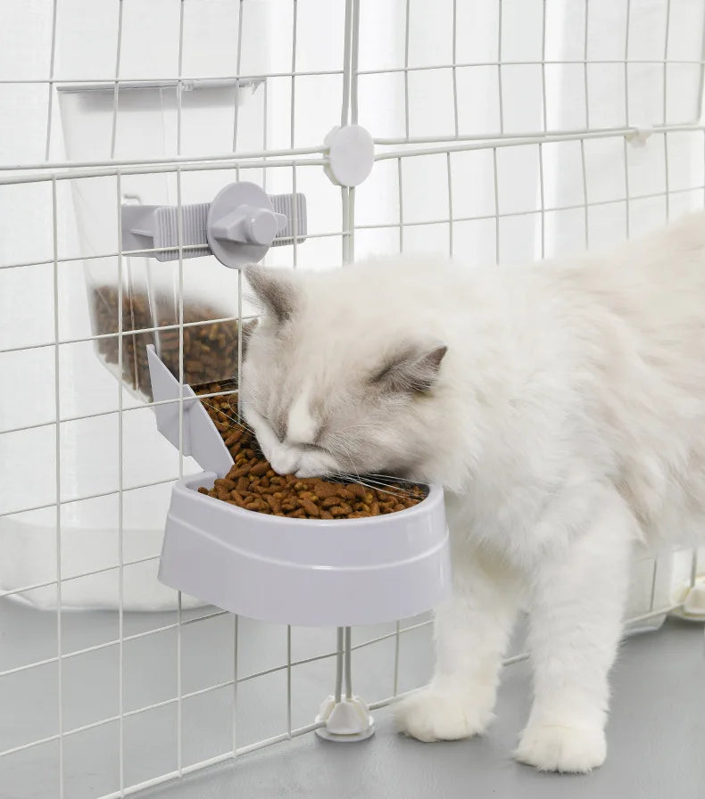 Käfigmontierter Futterspender und Trinkflaschen-Set für Haustiere