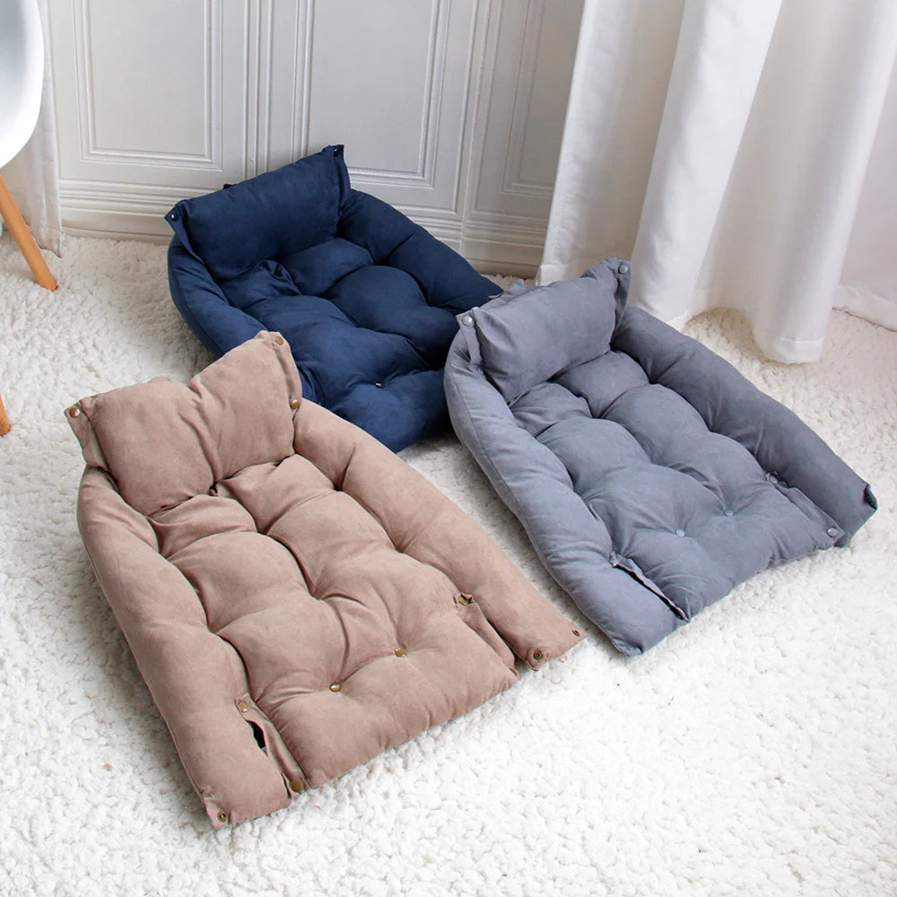 Cozy Cotton Pet Sofa Bed for Dogs and Cats