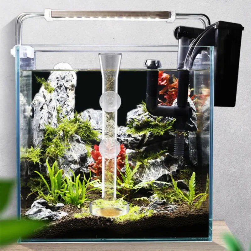 Glas-Aquarien-Fütterungsrohr mit Saugnapf