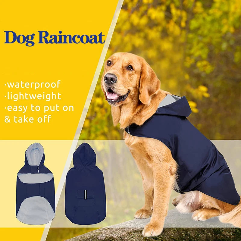 Reflective Waterproof Dog Raincoat with Hood
