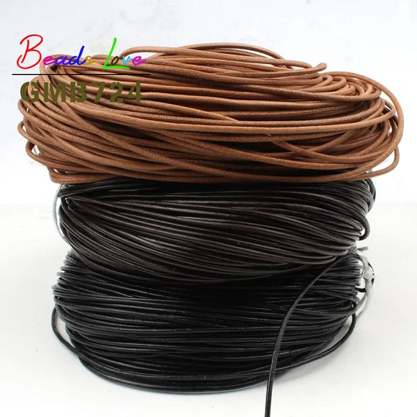 Genuine Leather Cord for Jewelry Making – 5m Spool
