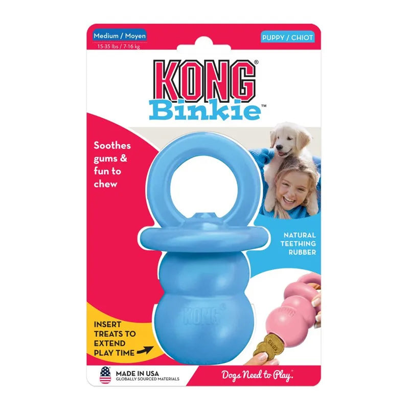 Blue KONG Binkie teething toy for puppies and small dogs
