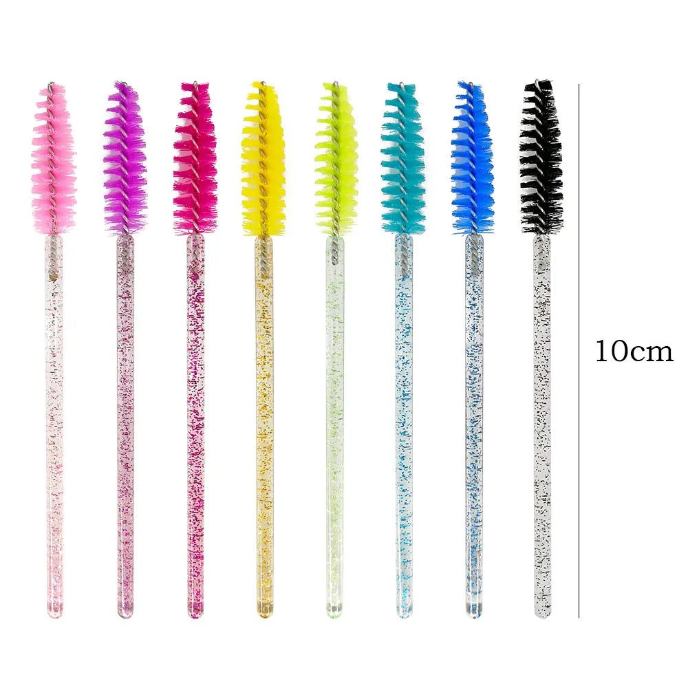Disposable Eyelash Brushes (50-Pack) — Mascara Wand & Eyebrow Grooming Spoolies